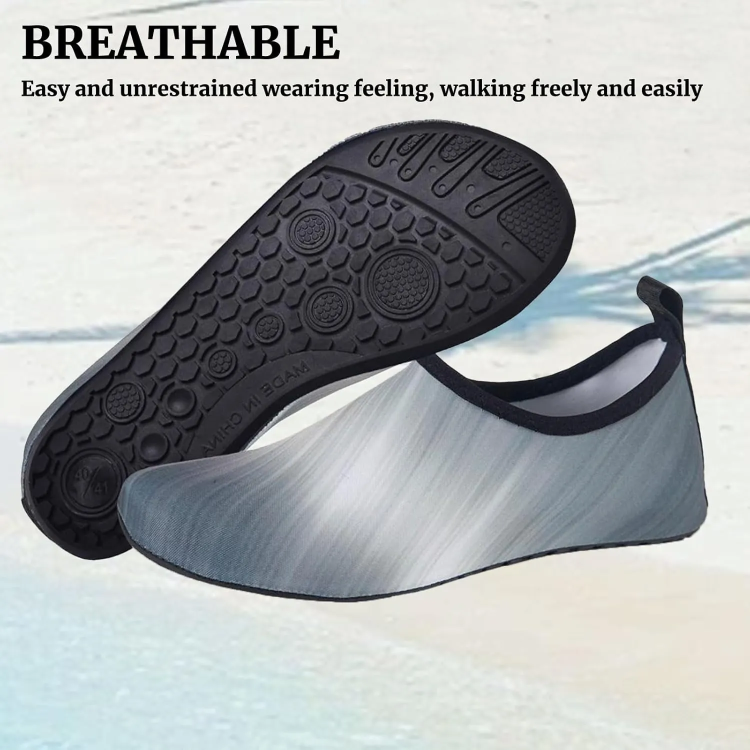 Water Proof Shoes for Women Wide Width Water Sports Shoes Barefoot Quick-Dry Aqua Yoga Socks Slip On for Women Barefoot Non-Slip Beach Pool Swimming Diving Surf Aqua Sports Walking Yoga Shoe