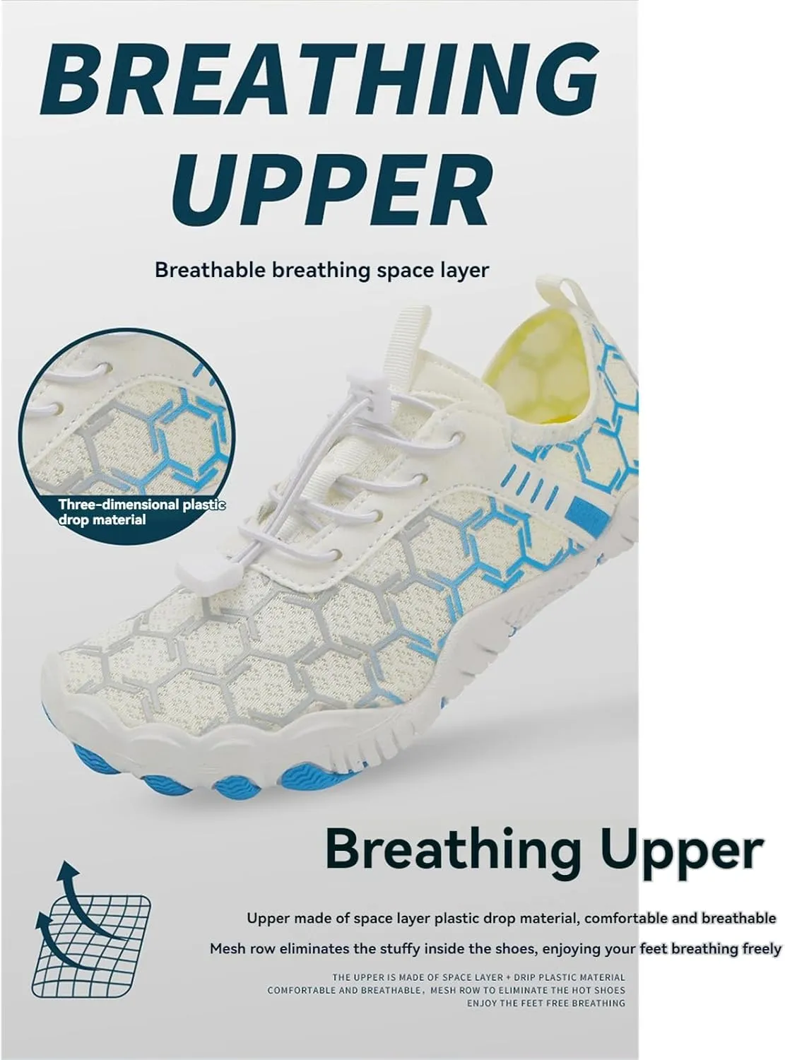Water Shoes for Women Men Breathable Mesh Running Sneaker Adjustable Walking Footwear Outdoor Casual Sports Shoes