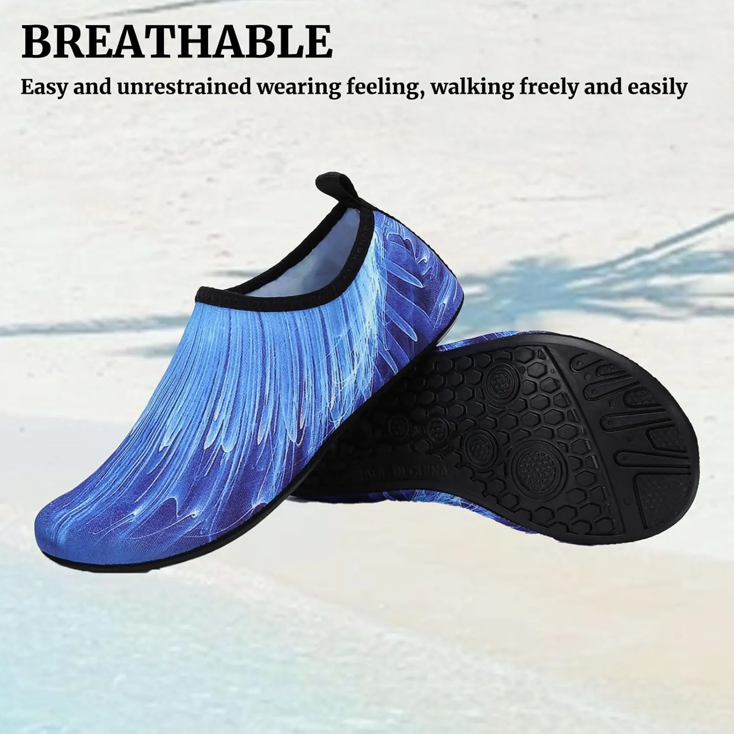 Water Sports Shoes Barefoot Quick-Dry Yoga Socks Slip-on for Men Women Beach Non Slip Indoor Outdoor Walking Exercise Wear Sport Accessories Swim Pool Camping Must Haves Adult