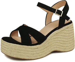 Wedges Sandals Women's Platform Heels Sandals Comfortable Chunky Espadrille Ankle Strap Open Toe Summer Casual Shoes