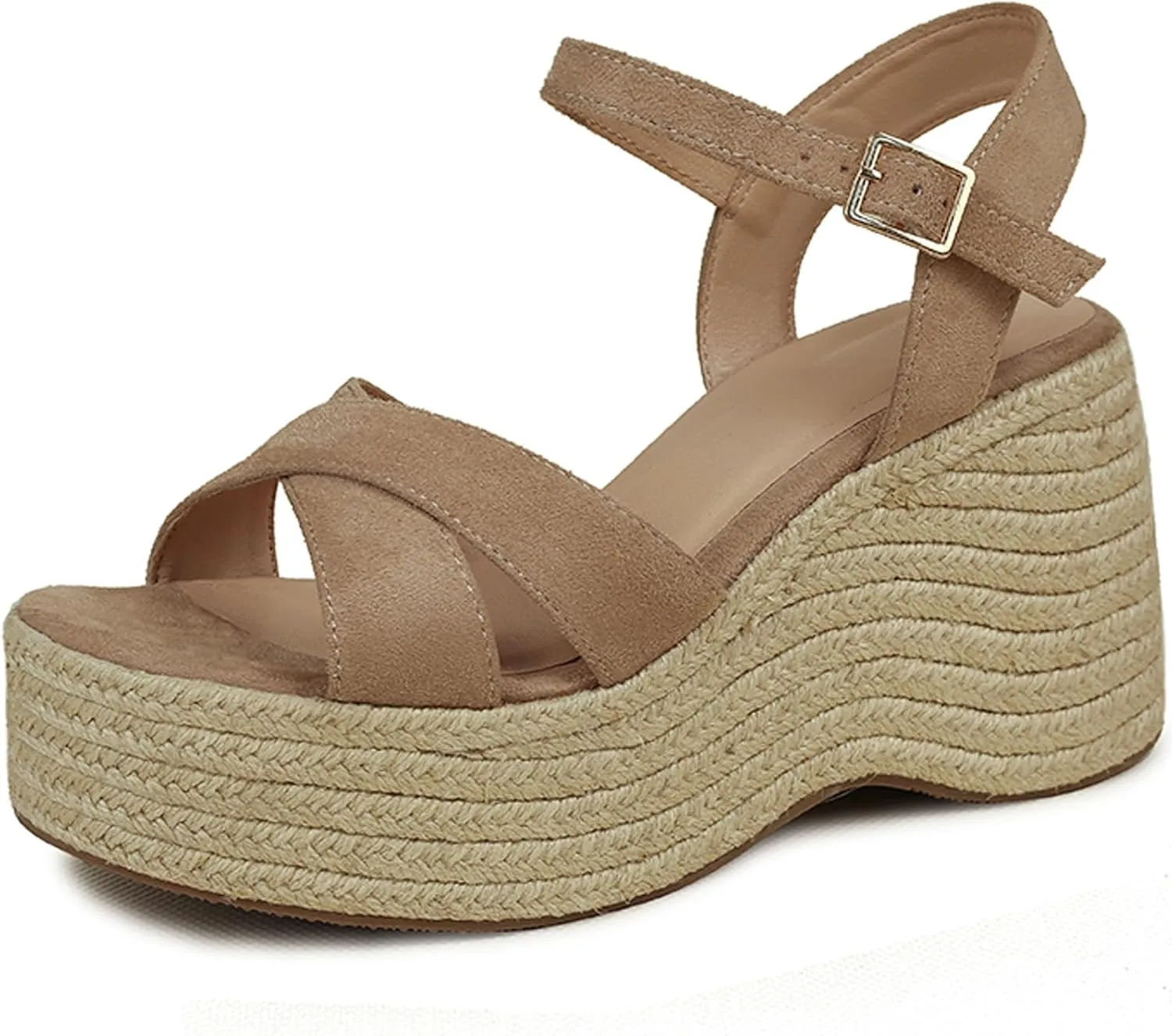 Wedges Sandals Women's Platform Heels Sandals Comfortable Chunky Espadrille Ankle Strap Open Toe Summer Casual Shoes