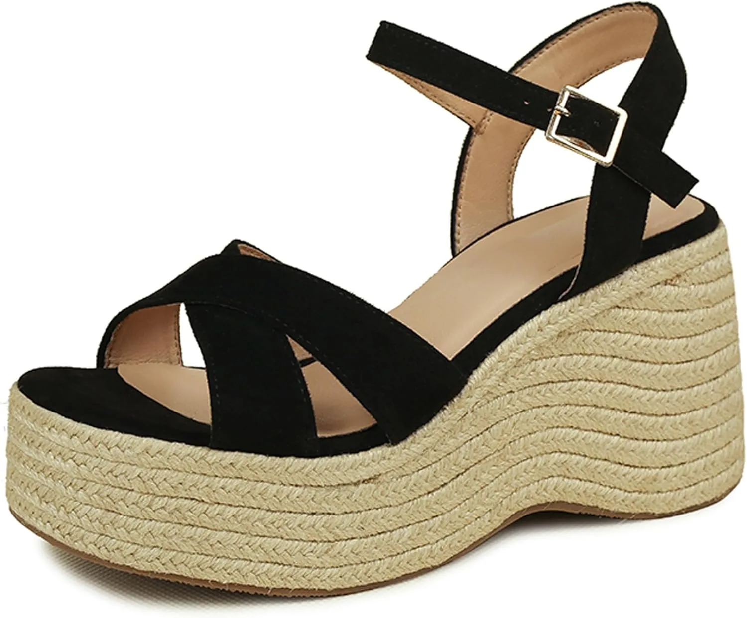 Wedges Sandals Women's Platform Heels Sandals Comfortable Chunky Espadrille Ankle Strap Open Toe Summer Casual Shoes