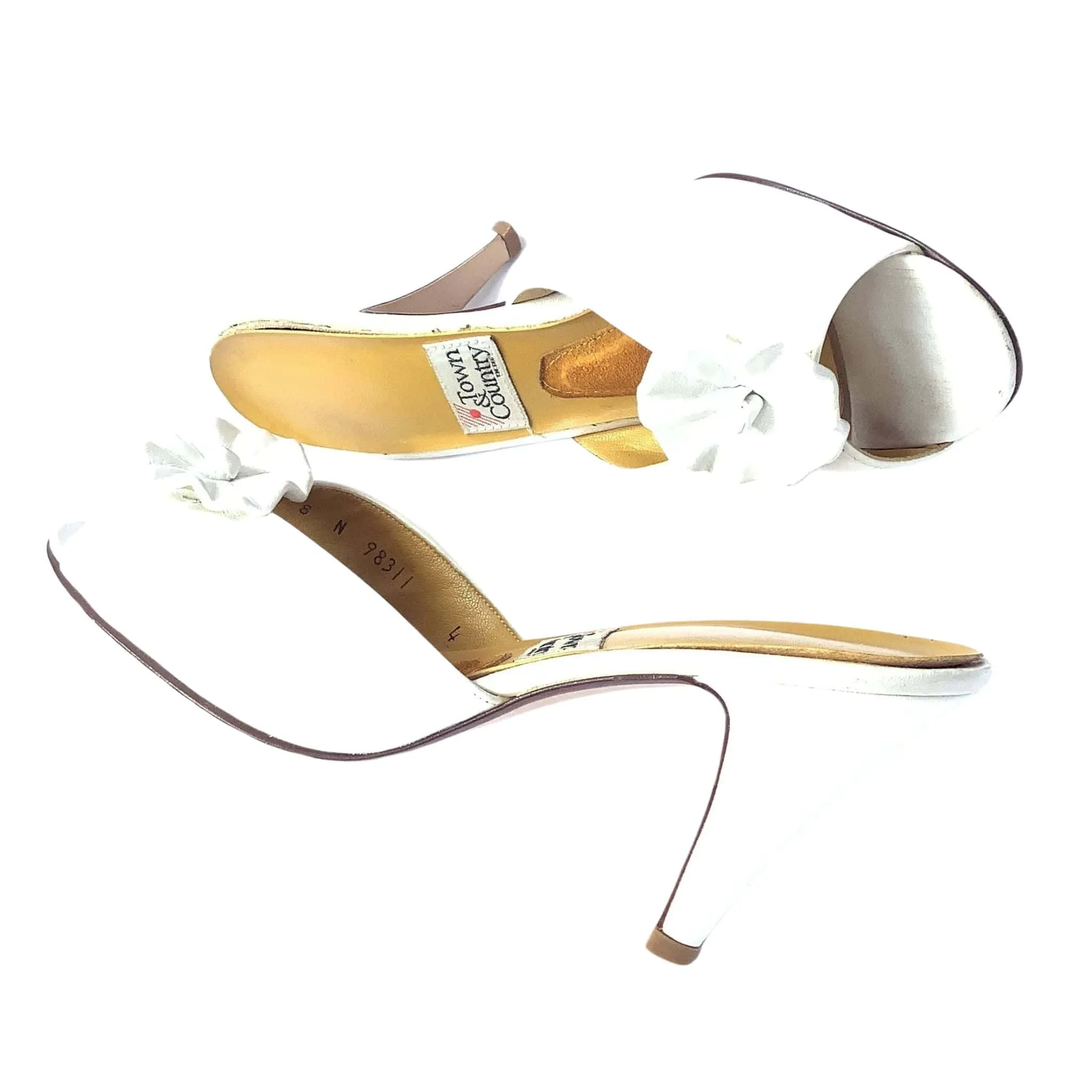White Heeled Mules 1990s