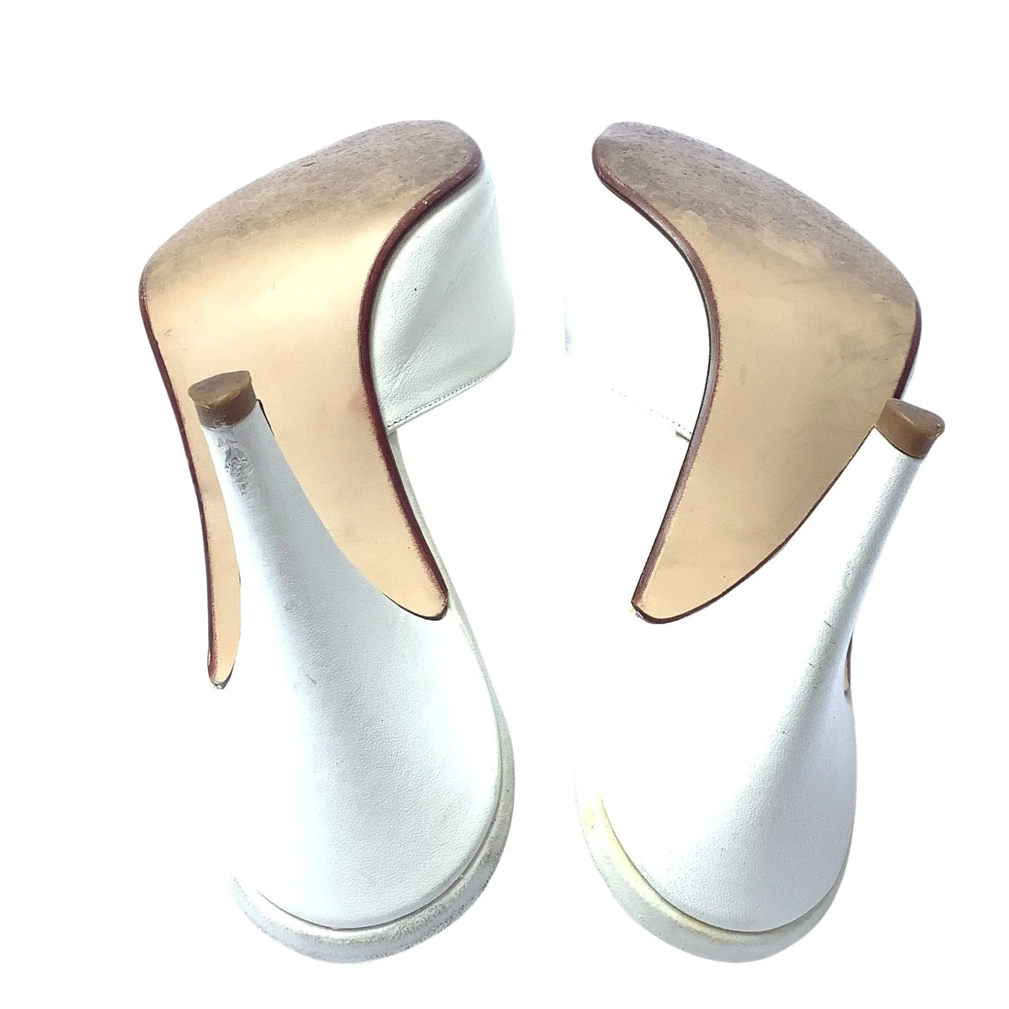 White Heeled Mules 1990s