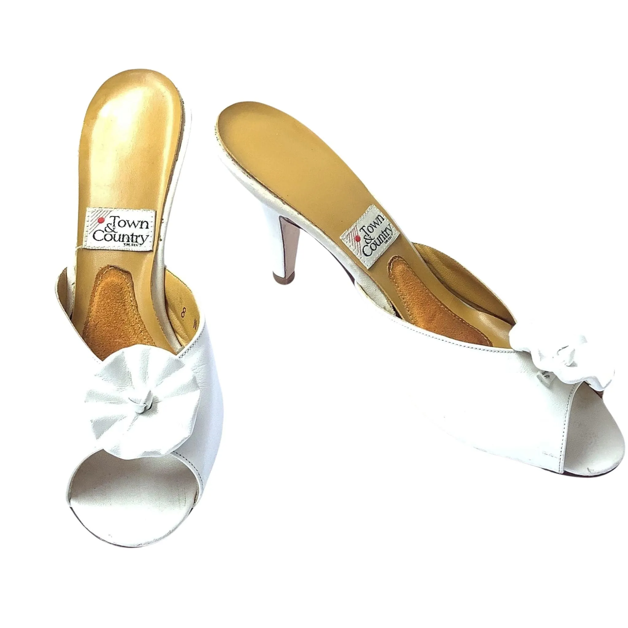 White Heeled Mules 1990s