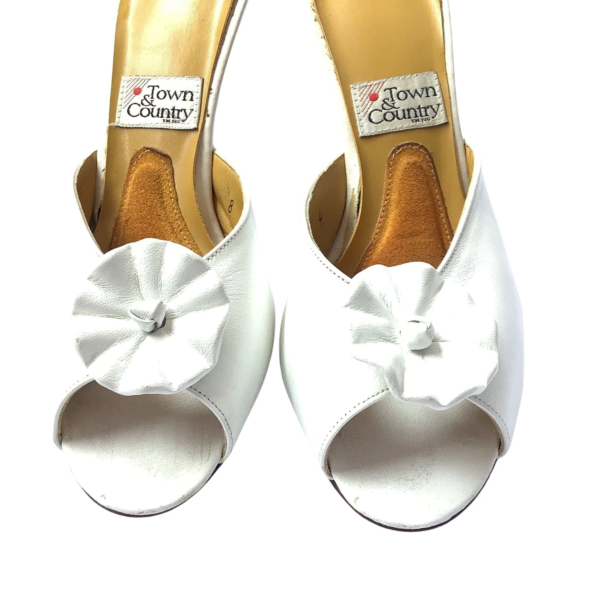 White Heeled Mules 1990s
