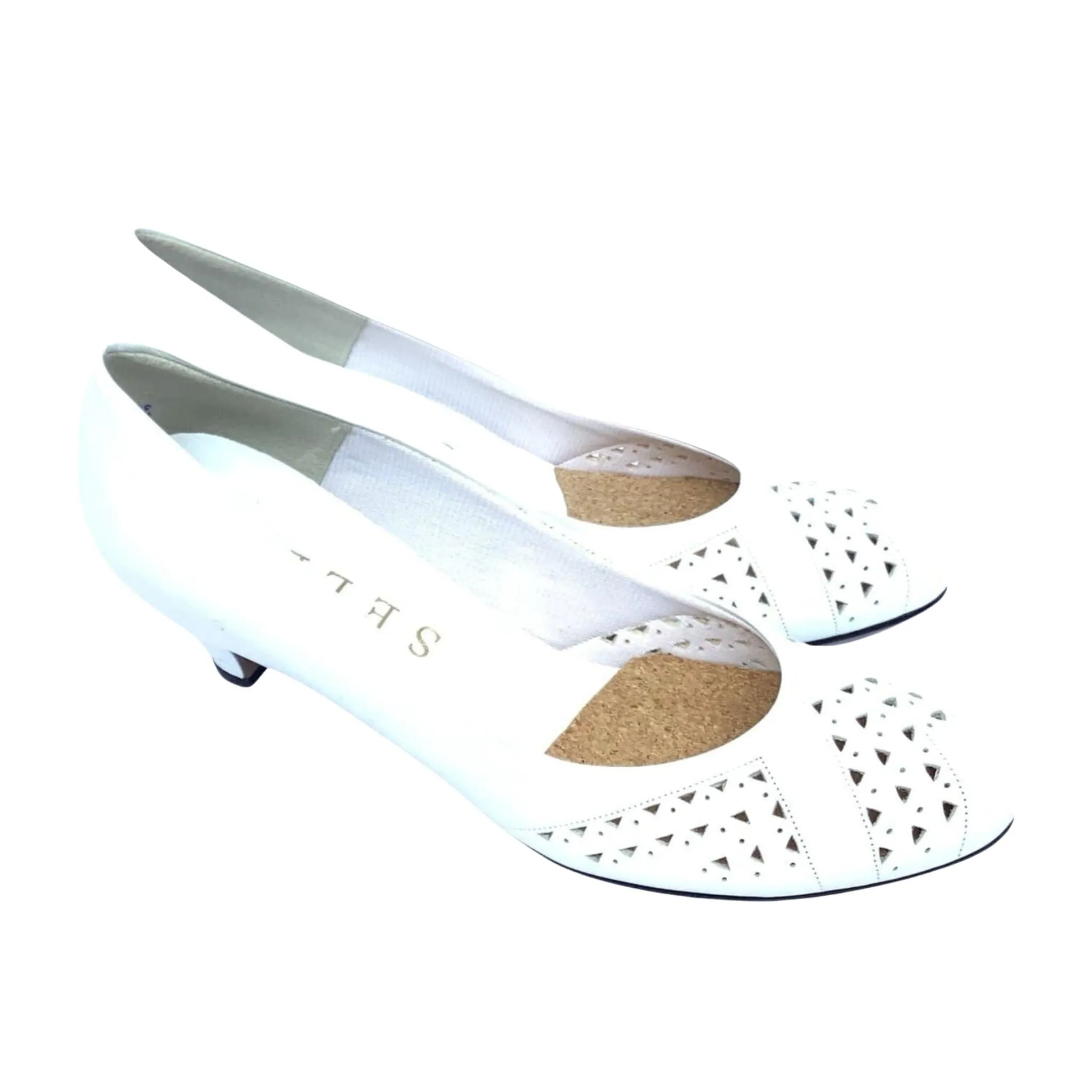 White Leather Heels