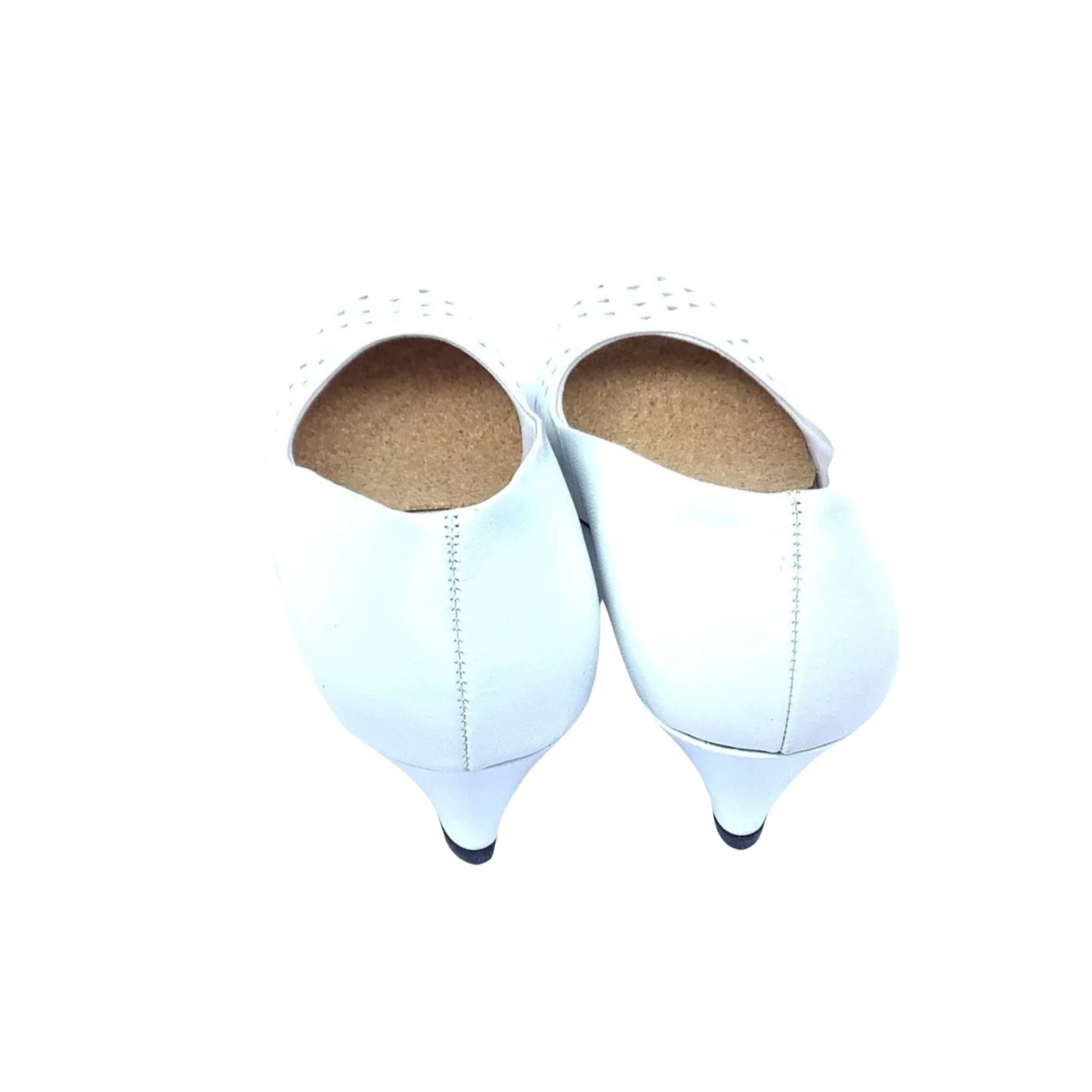 White Leather Heels