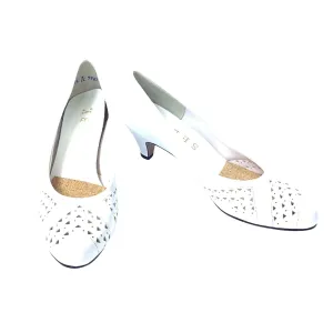 White Leather Heels