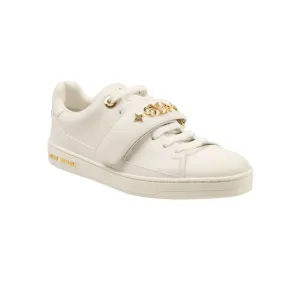 White Leather Lace-Up Frontrow Low-Top Sneakers