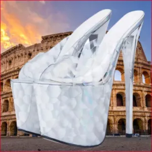 White Shimmer High Heels for Plus Size Women