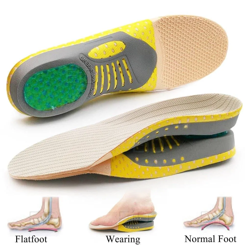 Wholesale UK 2 pieces Premium Orthotic UK Gel Insoles Orthopedic Flat Foot Health Sole Pad For Shoes Insert Arch Support Pad For Plantar fasciitis Unisex Bulk