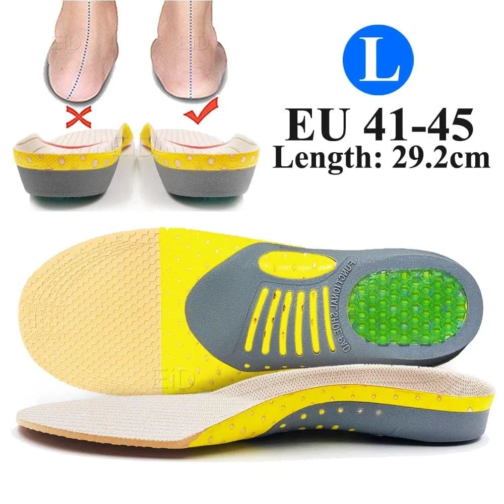 Wholesale UK 2 pieces Premium Orthotic UK Gel Insoles Orthopedic Flat Foot Health Sole Pad For Shoes Insert Arch Support Pad For Plantar fasciitis Unisex Bulk
