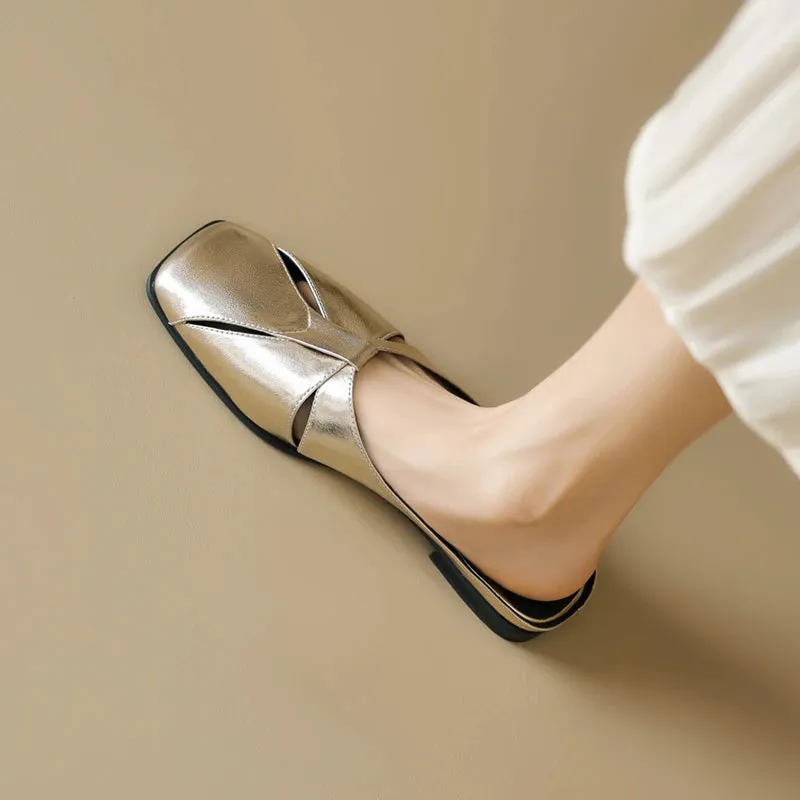 Wjczt  and Autumn Slippers Women's Flat Luxury Outdoor Leather Slippers Women's Sandals Trendy Brand Design Women's Slippers