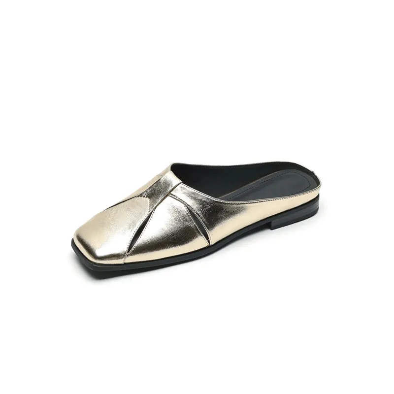 Wjczt  and Autumn Slippers Women's Flat Luxury Outdoor Leather Slippers Women's Sandals Trendy Brand Design Women's Slippers