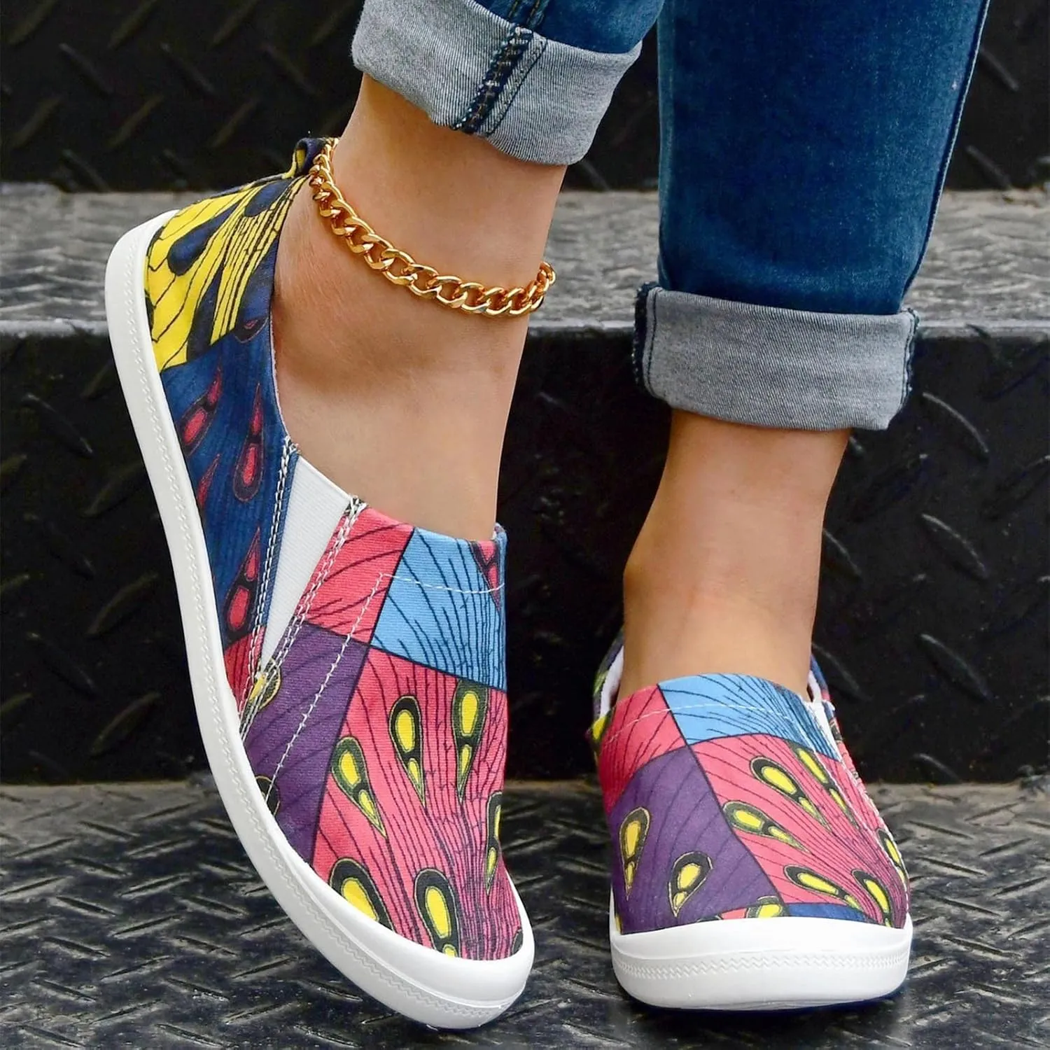 Women Fashion Casual Sneakers Canvas Lace-Up Loafers Lightweight Ladies Shoes Flat Soft Soled Comfortable Shoes Breathable