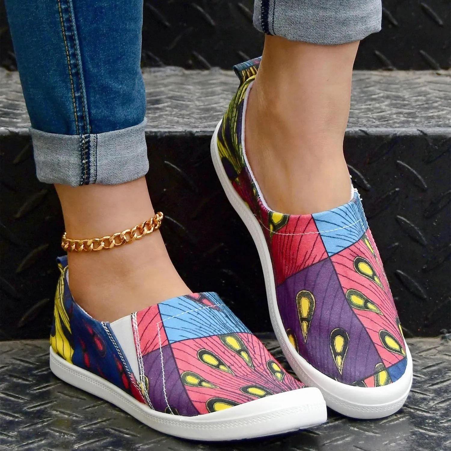 Women Fashion Casual Sneakers Canvas Lace-Up Loafers Lightweight Ladies Shoes Flat Soft Soled Comfortable Shoes Breathable