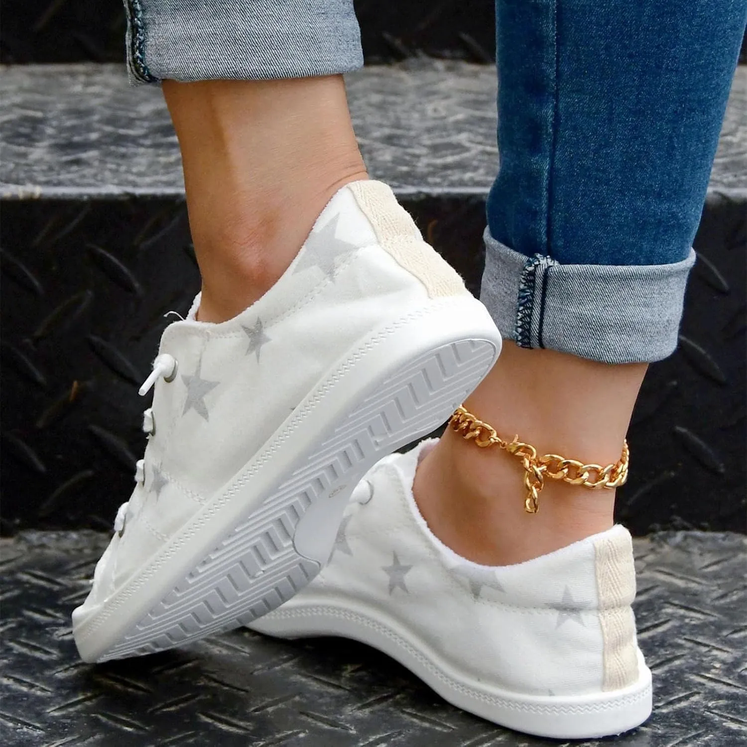 Women Fashion Casual Sneakers Canvas Lace-Up Loafers Lightweight Ladies Shoes Flat Soft Soled Comfortable Shoes Non Slip Wide Feet Comfort Toe Box Canvas Breathable slides pumps brown E81-Beige