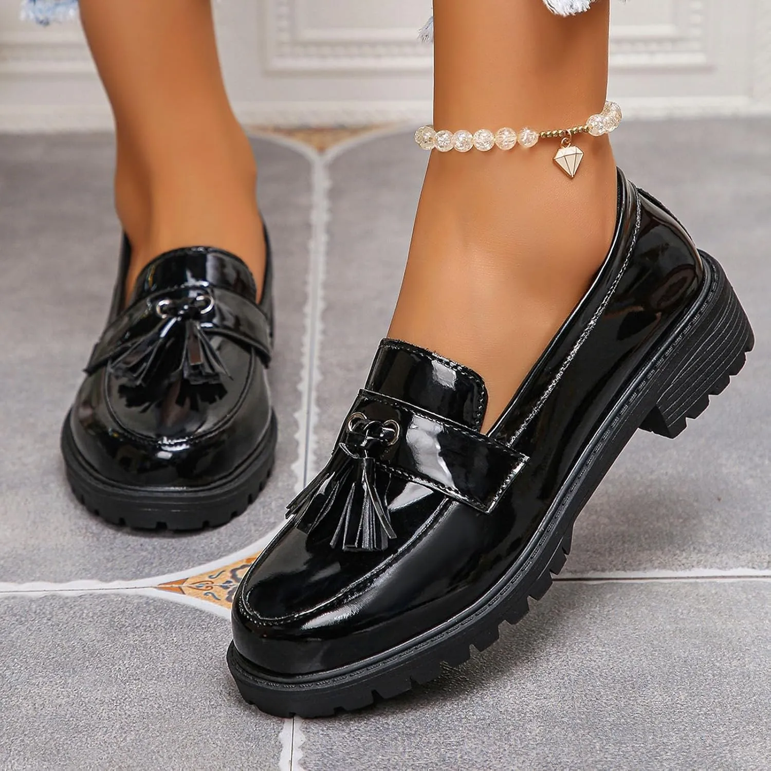Women Loafers Shoes Slip-On Dress Shoes Business Casual Shoes Cute Work Shoes Comfortable Penny Loafer Office Shoes