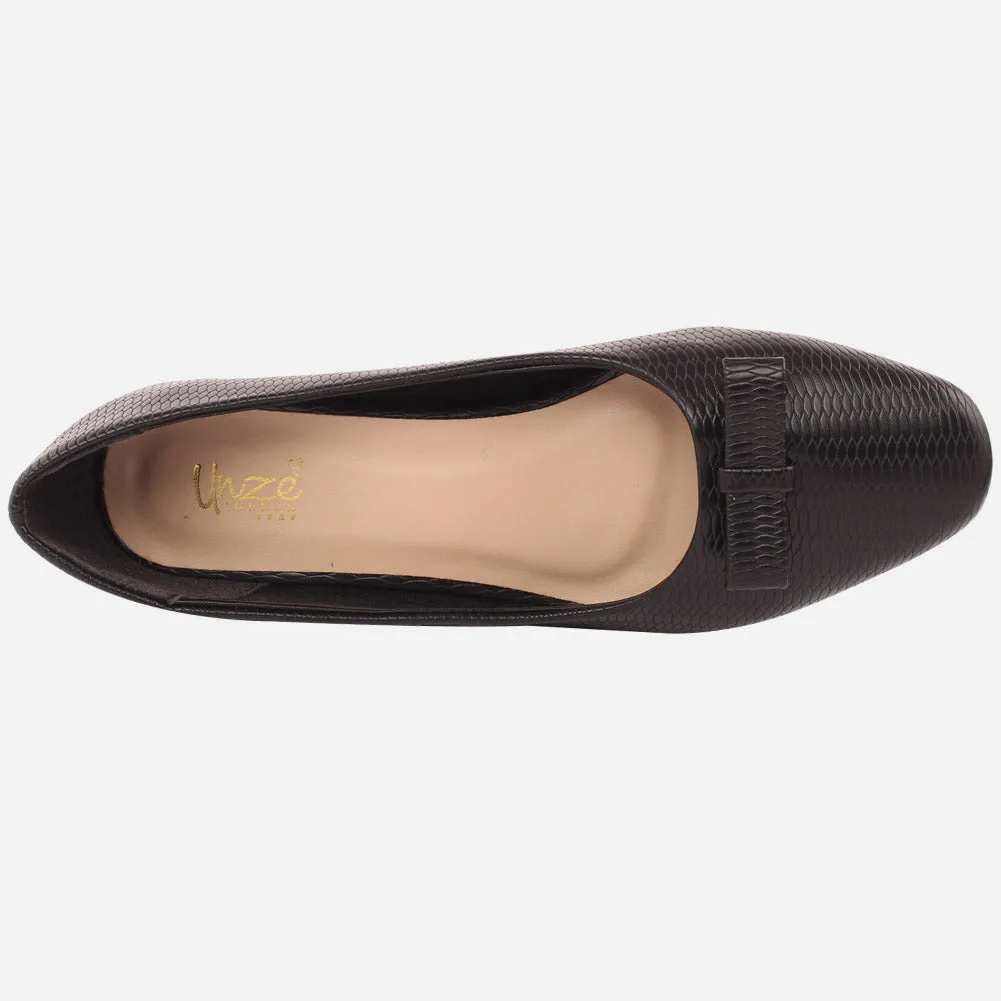 Women "Maureen" Block Heel Court Shoes