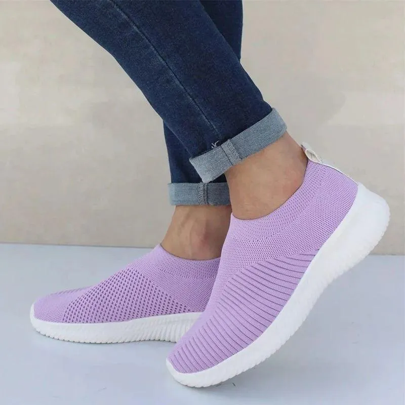 Women Sneaker Air Mesh Soft Shoes Casual Slip On Ladies Flat Shoes