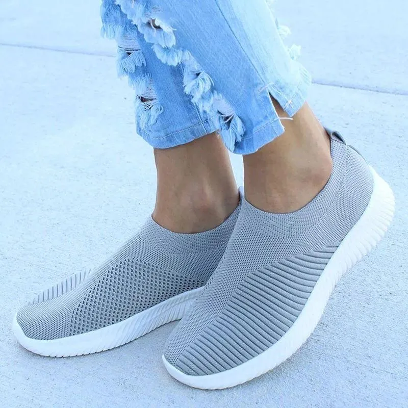 Women Sneaker Air Mesh Soft Shoes Casual Slip On Ladies Flat Shoes