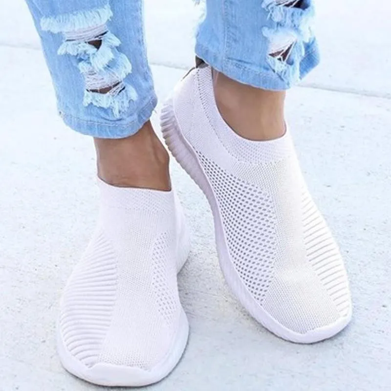 Women Sneaker Air Mesh Soft Shoes Casual Slip On Ladies Flat Shoes