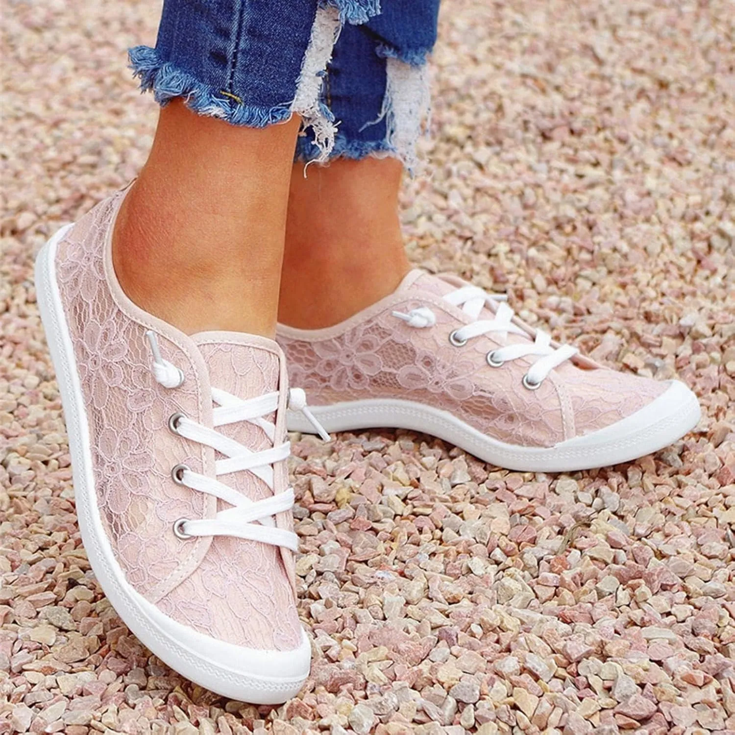 Women Sneakers Low Top Slip On Fashion Shoes,Lace up Canvas Sneakers,Fashion Comfortable Walking Shoes Casual Tennis Shoes for Women Non Slip Loafers