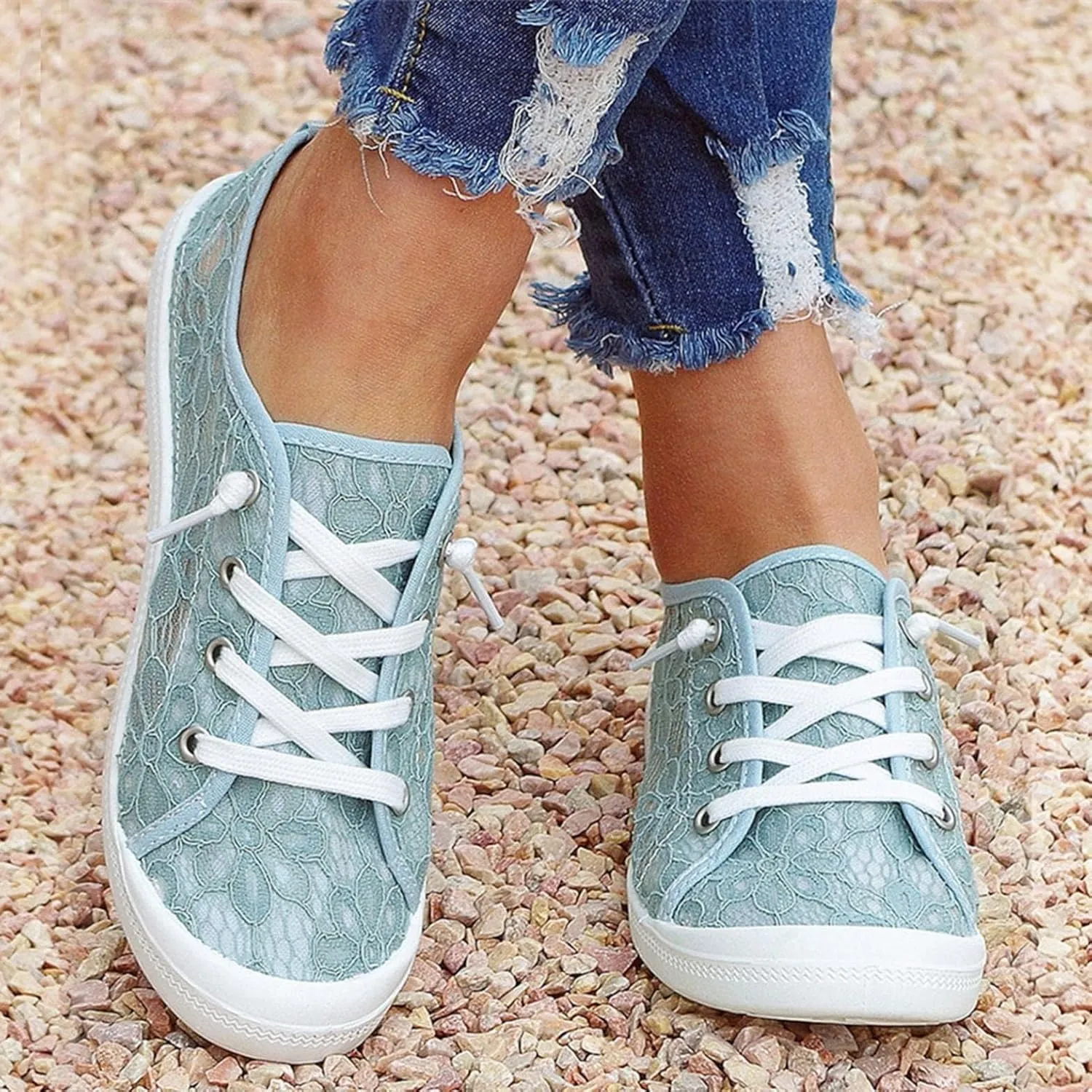 Women Sneakers Low Top Slip On Fashion Shoes,Lace up Canvas Sneakers,Fashion Comfortable Walking Shoes Casual Tennis Shoes for Women Non Slip Loafers