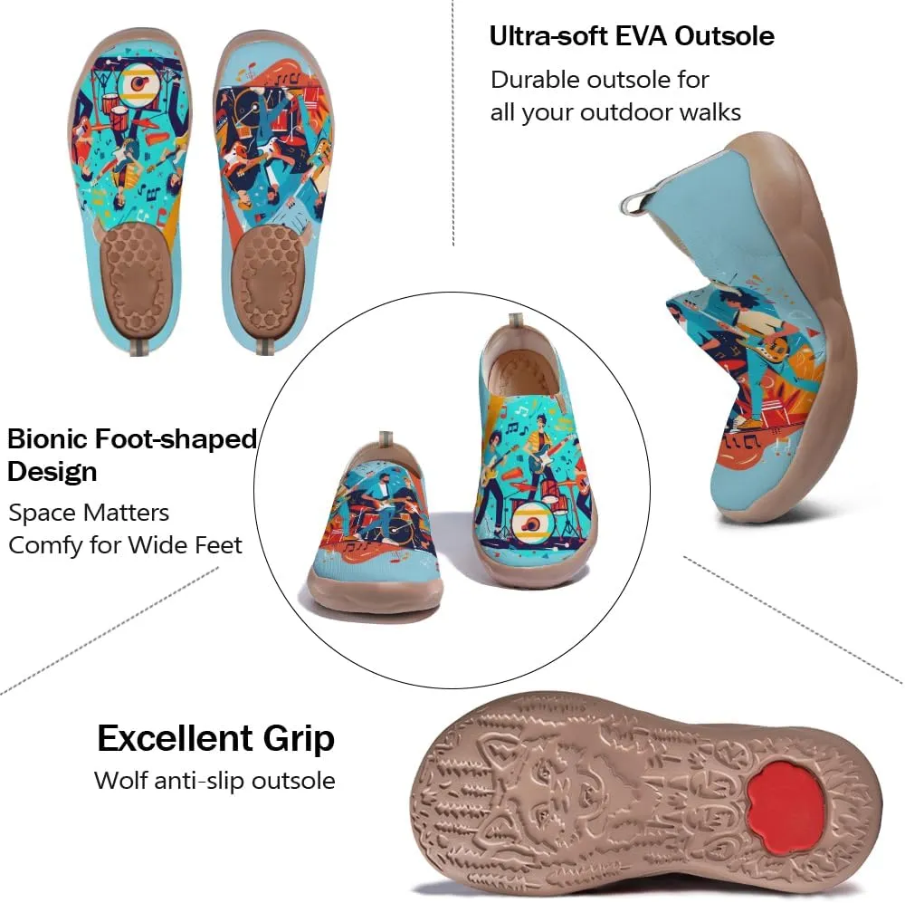 Women's Art Painted Casual Shoes Breathable Slip On Loafers Lightweight Comfort Travel Sneaker