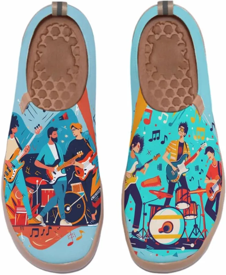 Women's Art Painted Casual Shoes Breathable Slip On Loafers Lightweight Comfort Travel Sneaker