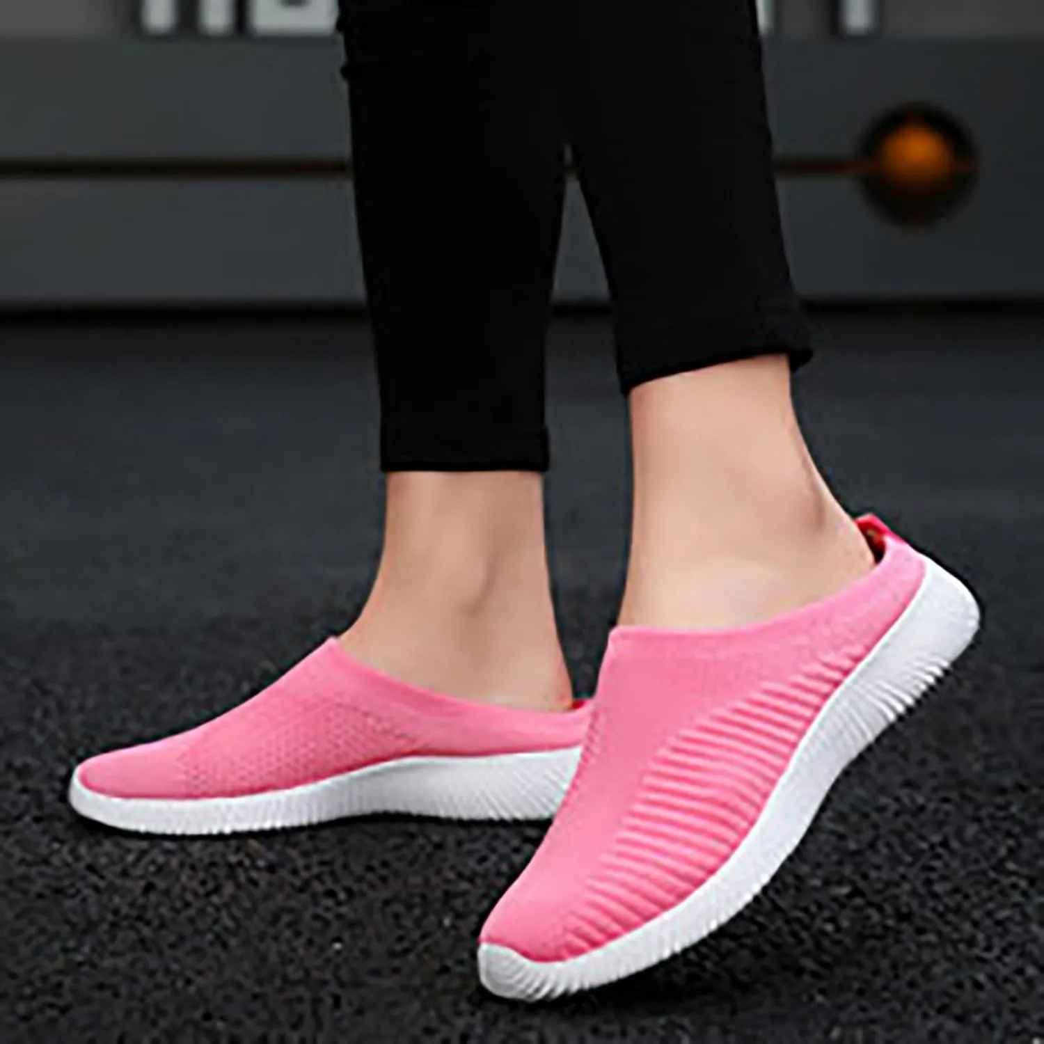 Women's Backless Slip on Mesh Sneakers Shoes Mens Casual Shoes Arch Support Women's Casual Shoes Women Shoes Sneakers White Tennis Shoe Trainers Shoe