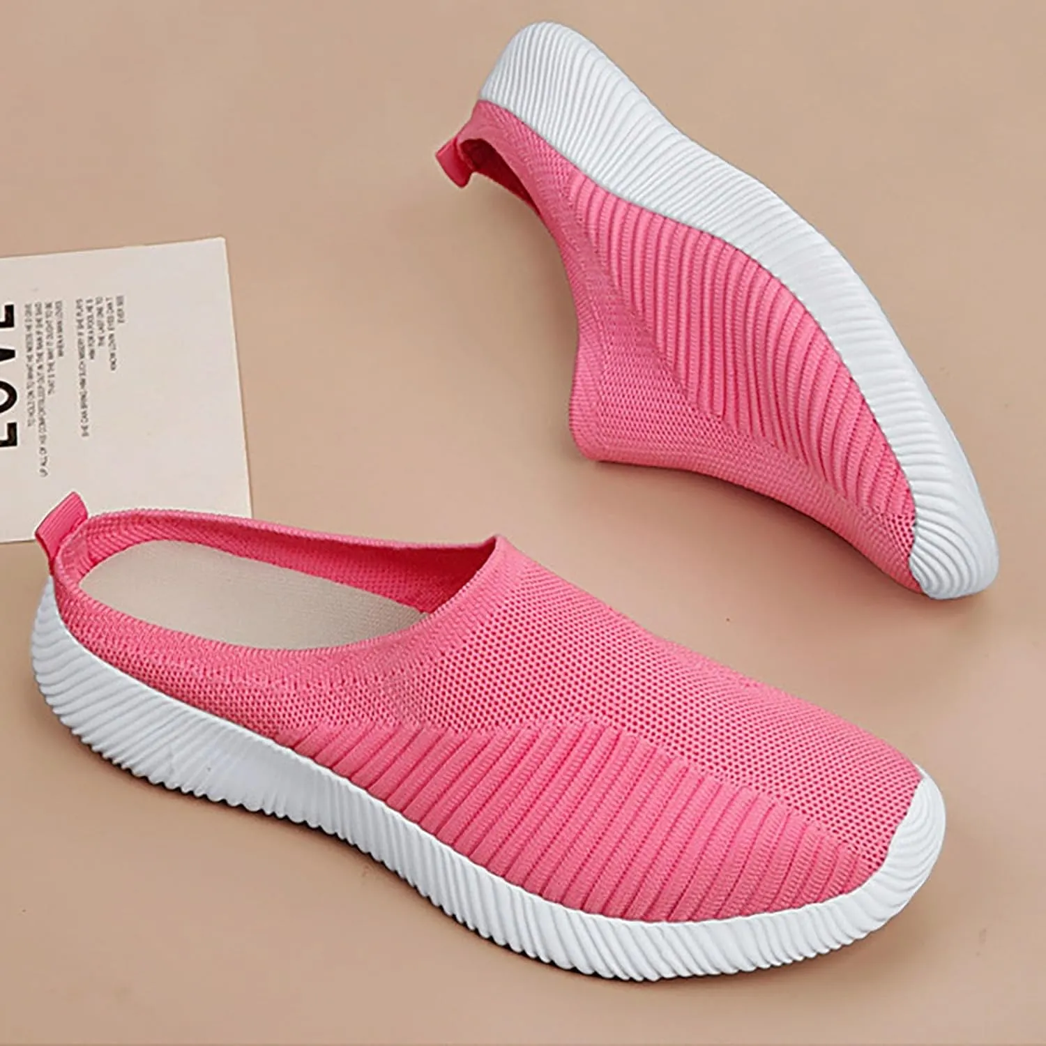 Women's Backless Slip on Mesh Sneakers Shoes Mens Casual Shoes Arch Support Women's Casual Shoes Women Shoes Sneakers White Tennis Shoe Trainers Shoe