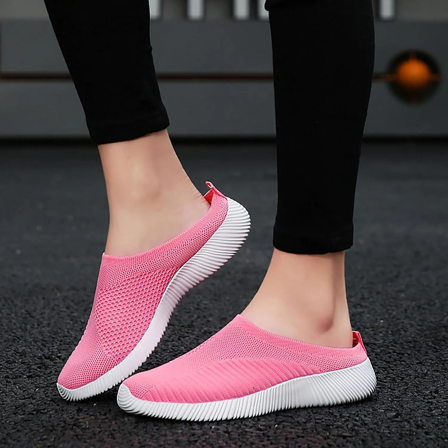 Women's Backless Slip on Mesh Sneakers Shoes Mens Casual Shoes Arch Support Women's Casual Shoes Women Shoes Sneakers White Tennis Shoe Trainers Shoe