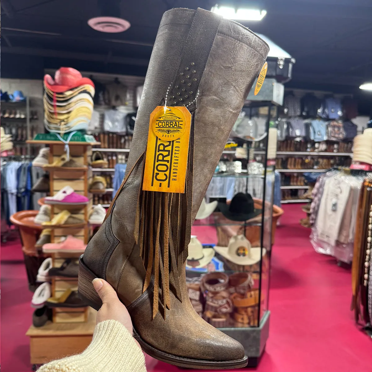 Women's Bronze Fringe Tall Cowgirl Boot
