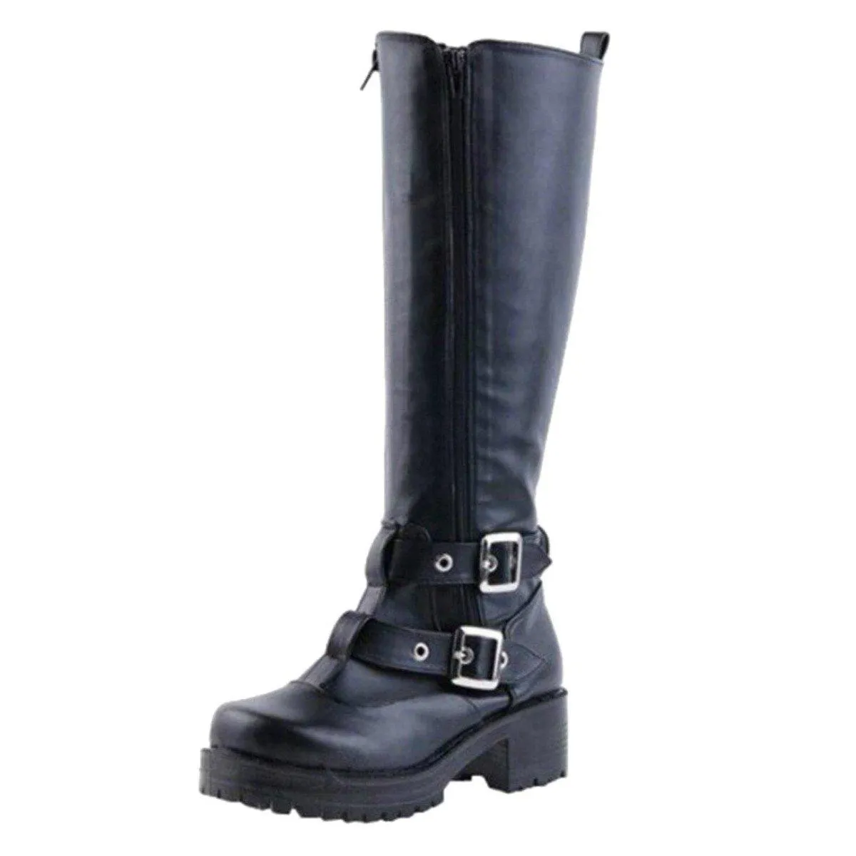 Women's Buckle Straps Riding Boots