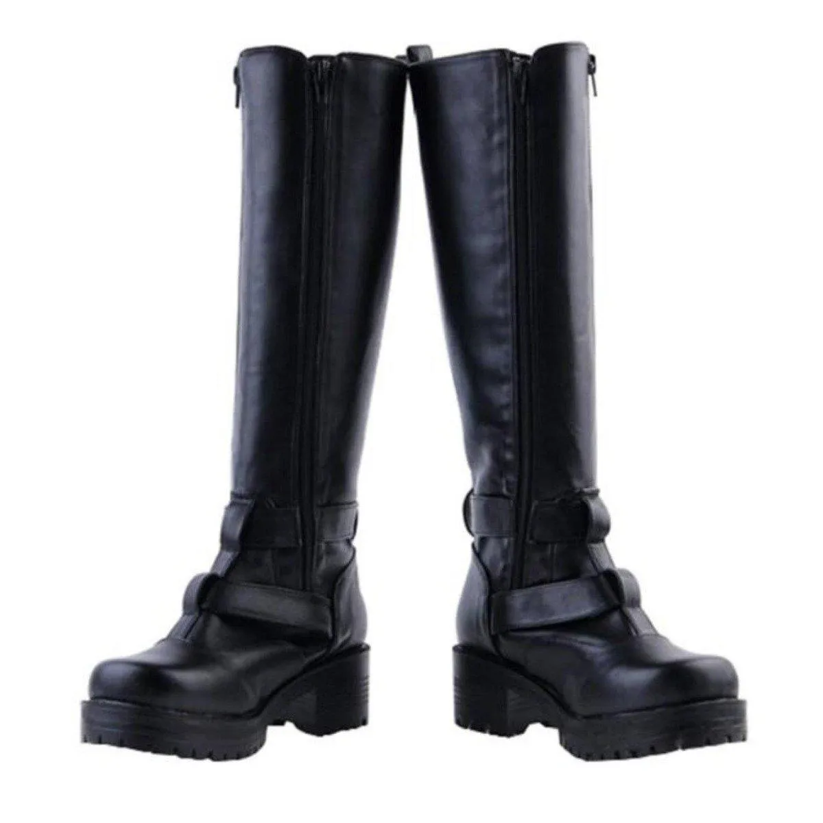 Women's Buckle Straps Riding Boots