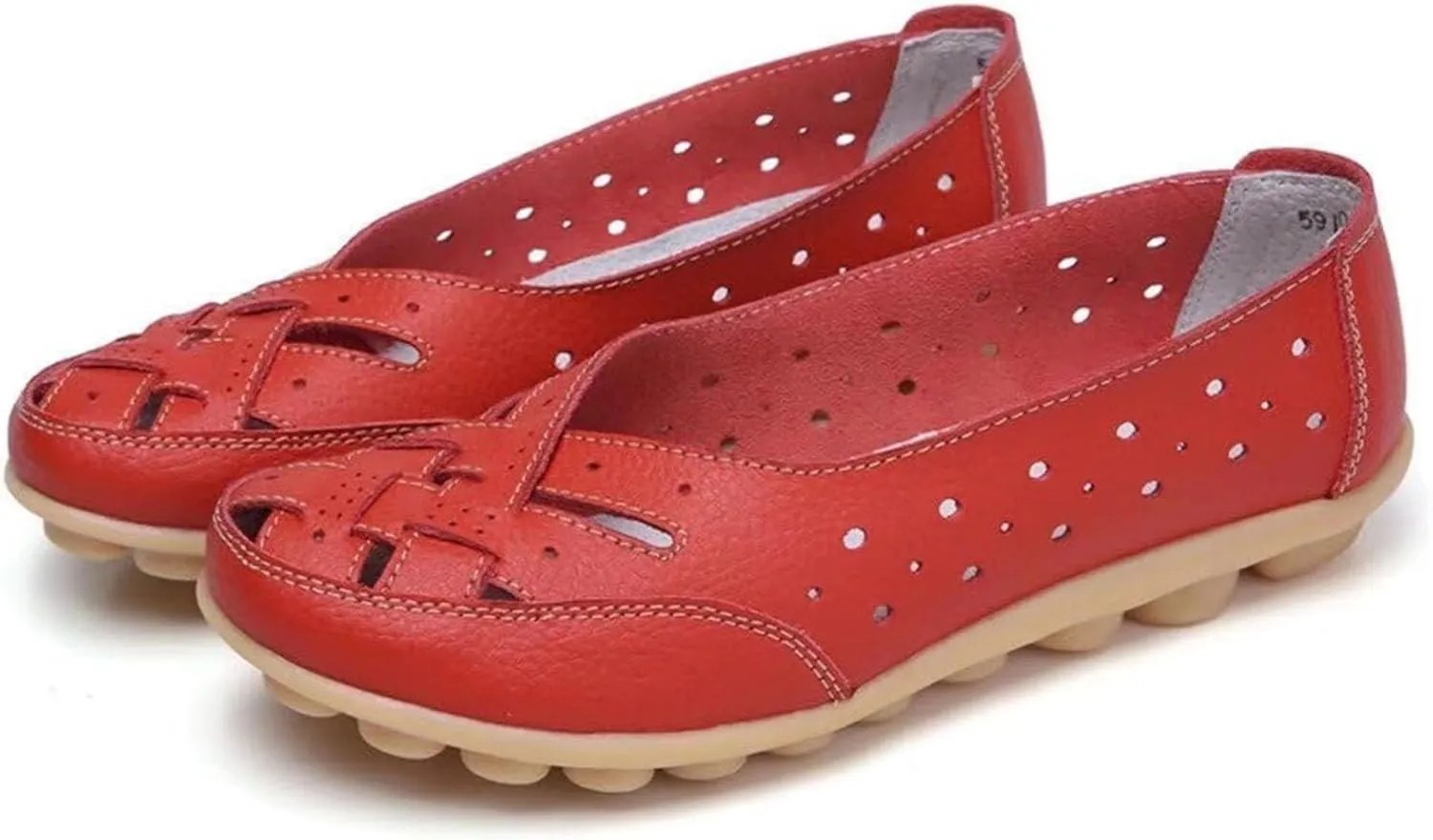 Women's Cowhide Leather Shoes Retro Closed Toe Flat Sandals Casual Comfort Slip On Shoe Fashion Genuine Sandal Wide Box Loafers Shoes Driving Moccasins Dressy Walking Sandals