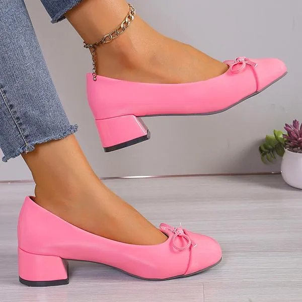 Women's Elegant Bow Casual High Heel Pumps 67833296S