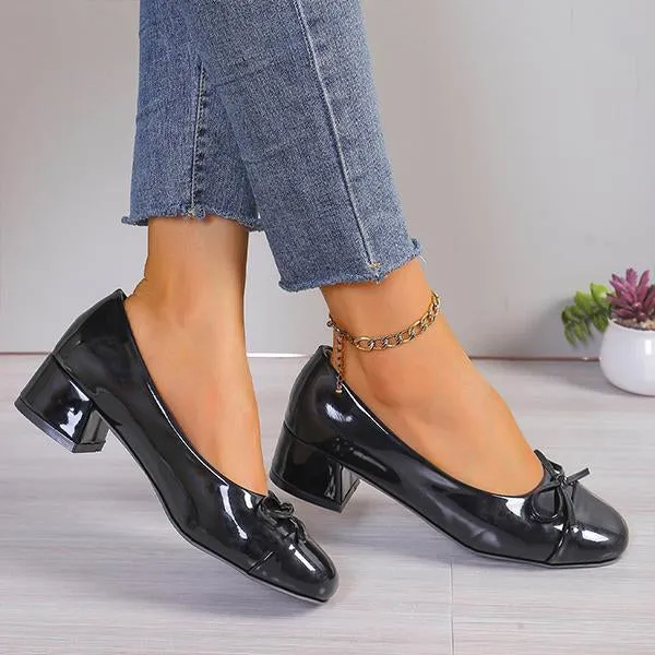 Women's Elegant Bow Casual High Heel Pumps 67833296S
