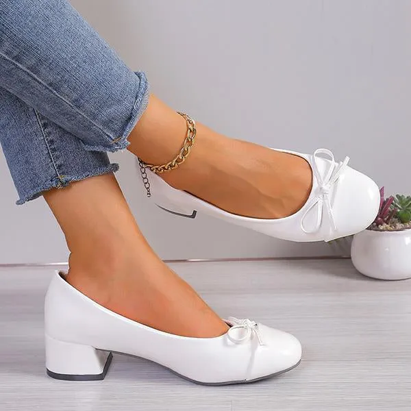 Women's Elegant Bow Casual High Heel Pumps 67833296S