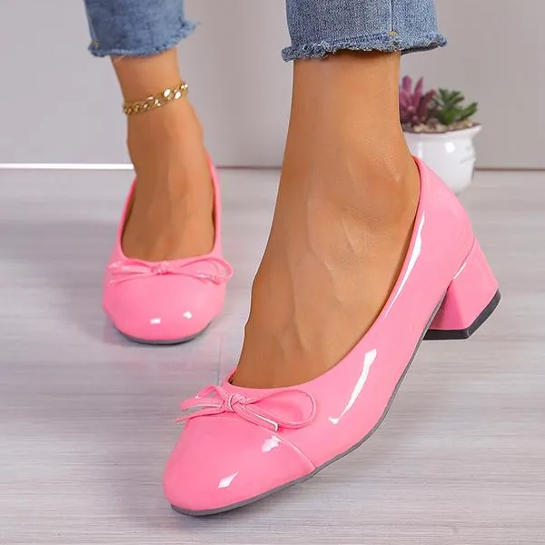 Women's Elegant Bow Casual High Heel Pumps 67833296S