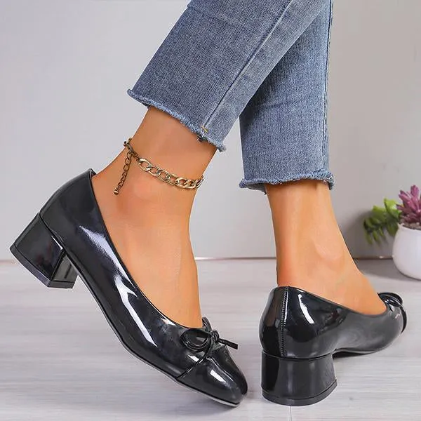 Women's Elegant Bow Casual High Heel Pumps 67833296S