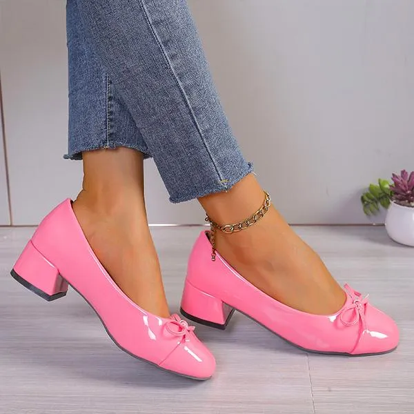 Women's Elegant Bow Casual High Heel Pumps 67833296S