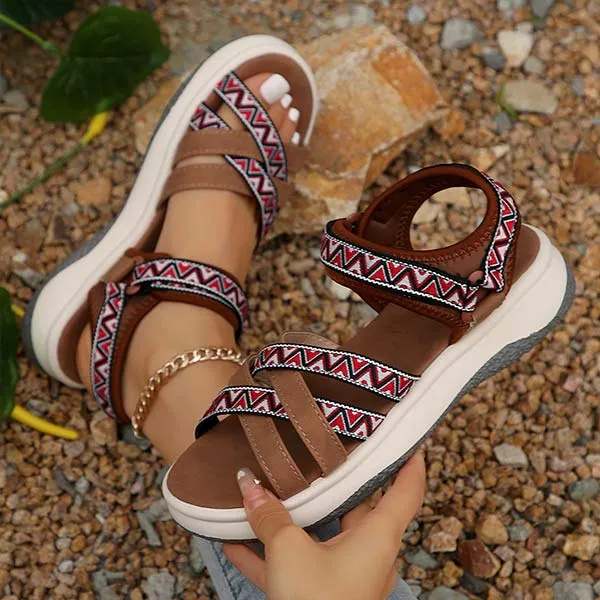 Women's Ethnic Print Cross-Strap Gladiator Sandals 10578418C