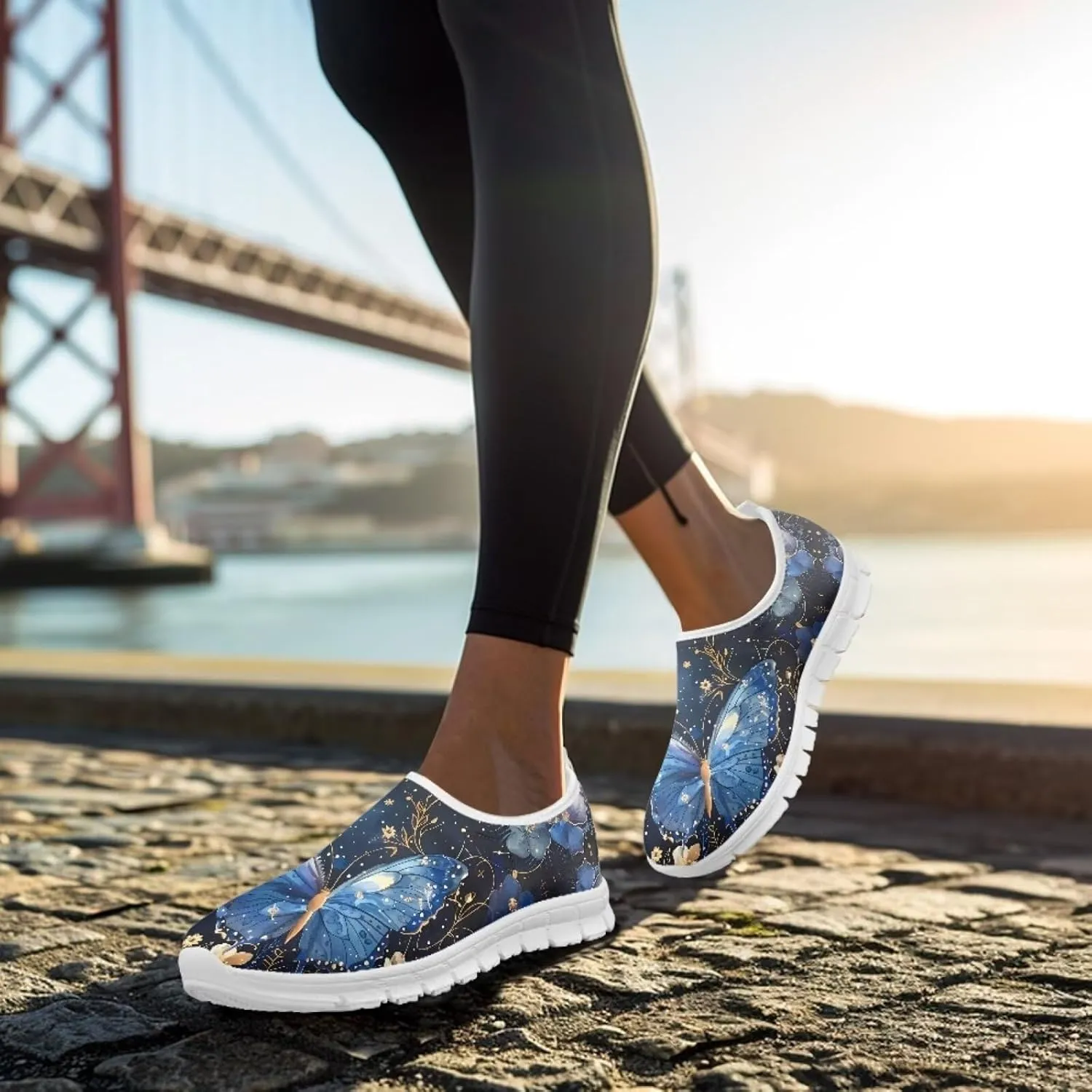 Women's Fashion Butterfly Sneaker Comfortable Slip-On Loafers Business Casual Shoes US 5-13