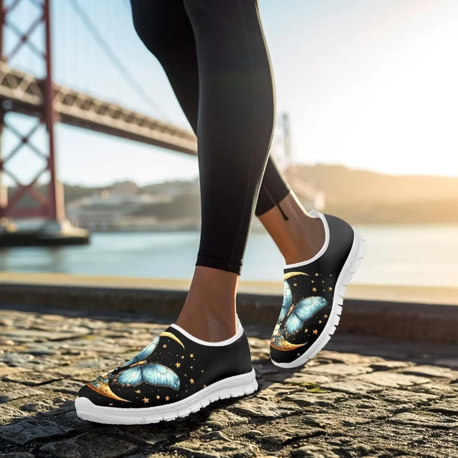 Women's Fashion Butterfly Sneaker Comfortable Slip-On Loafers Business Casual Shoes US 5-13