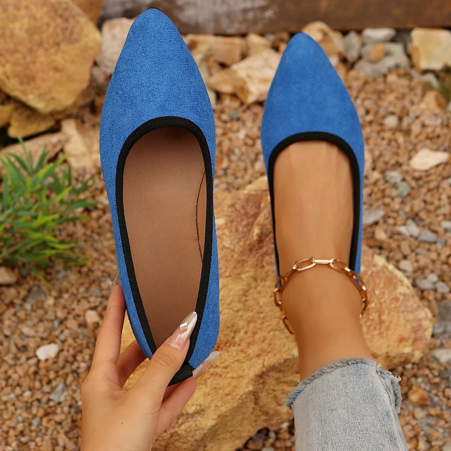 Womens Flats Ballet Flat Shoes Comfortable Slip On Loafers Dressy Work Flats Business Casual Shoes Wide Office Shoes