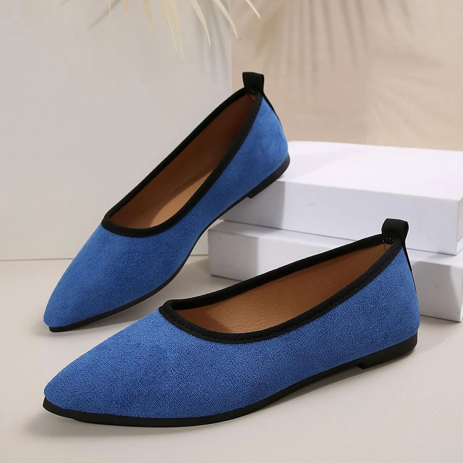 Womens Flats Ballet Flat Shoes Comfortable Slip On Loafers Dressy Work Flats Business Casual Shoes Wide Office Shoes