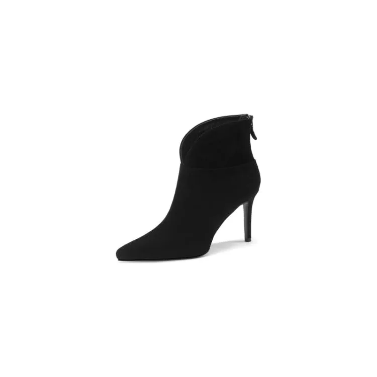 Women's Genuine Leather Pointed Toe Ankle Boots